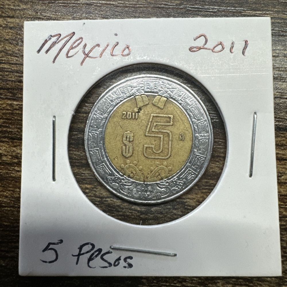 5 PESOS COIN 2011, KM #605 ~ AZTEC ~ MEXICO 🇲🇽